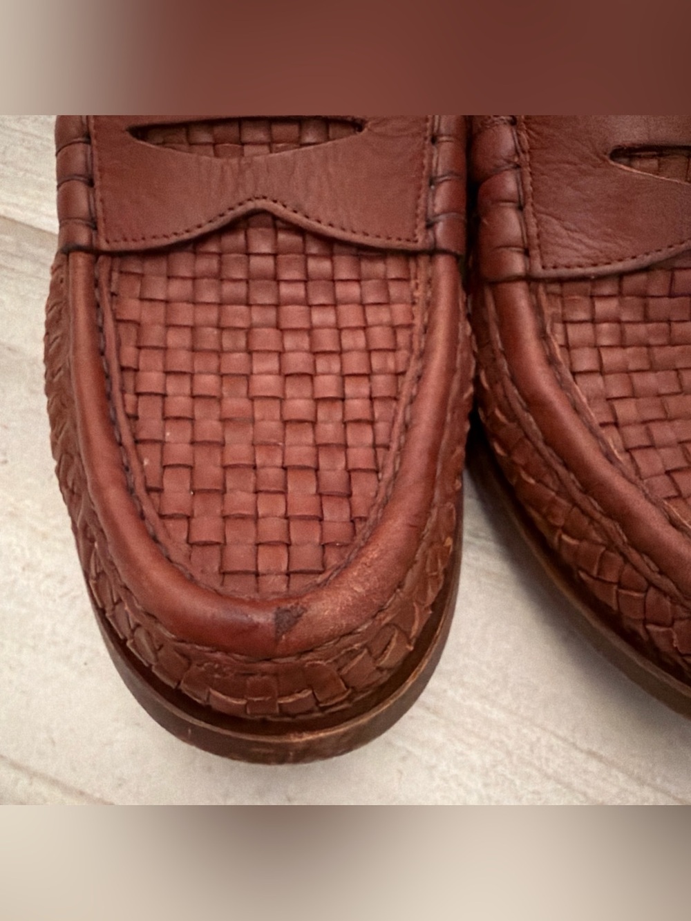 J. Crew Winona Penny Loafers in Woven Italian leather Women's Size 9 Brown - Picture 6 of 15